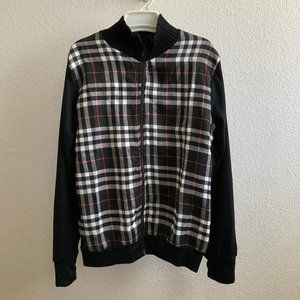 NWOT Vintage Black Checkered Zip-Up Jacket